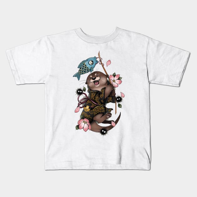 otter Kids T-Shirt by sample the dragon